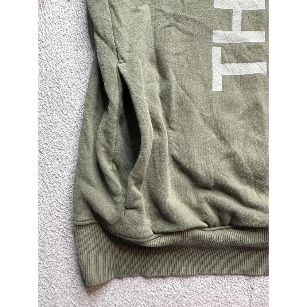 The‎ North Face Hoodie Mens Large Green Logo Pullover Fleece Sweatshirt